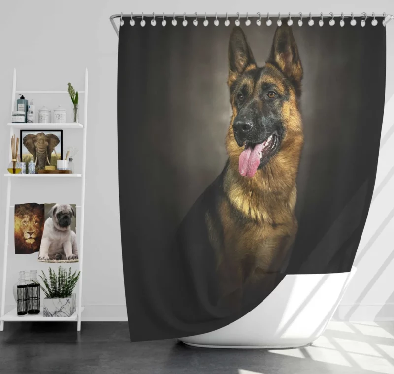 German Shepherd Dignified Portrait Canine Majesty Shower Curtain