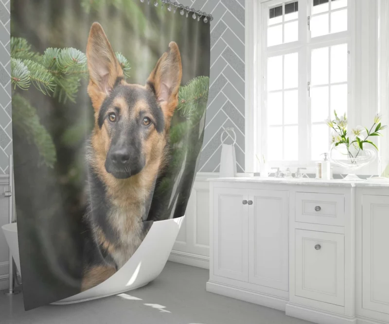 German Shepherd Enigmatic Persona Shower Curtain 1