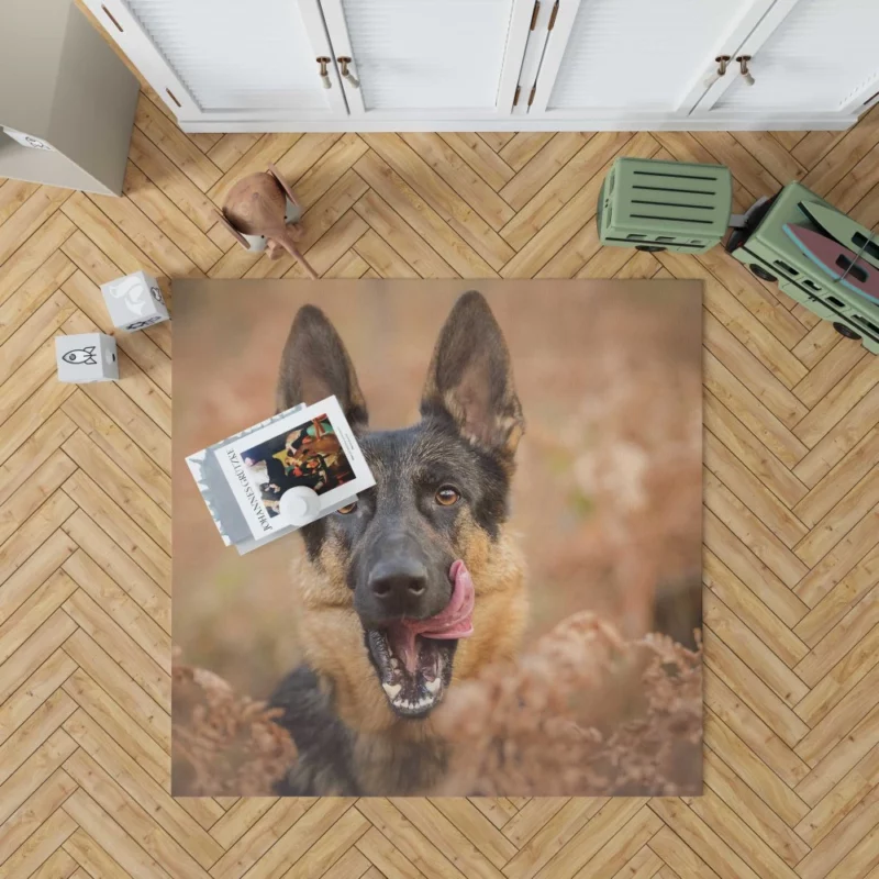 German Shepherd Fall Charm Furry Elegance Rug