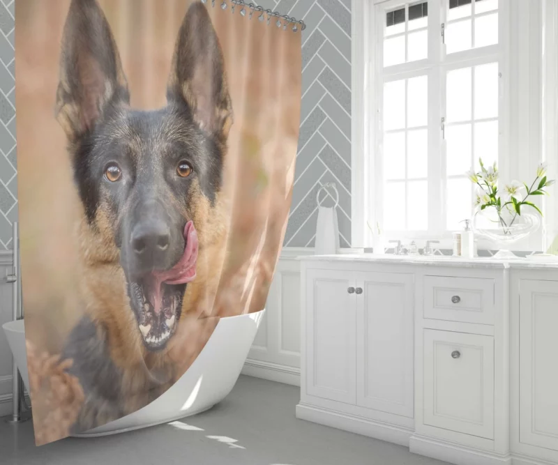 German Shepherd Fall Charm Furry Elegance Shower Curtain 1