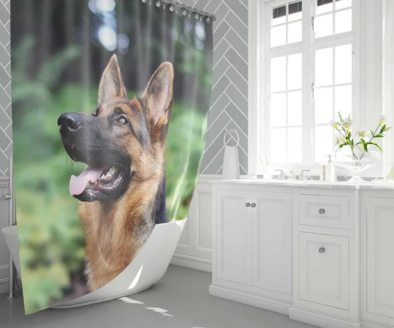 German Shepherd Furry Grace Active Energy Shower Curtain 1