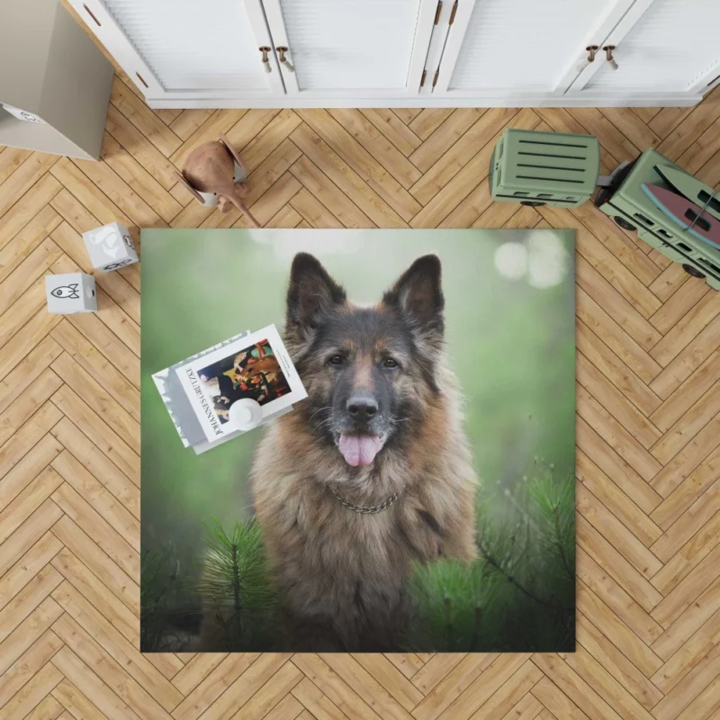 German Shepherd Intense Stare Canine Majesty Rug