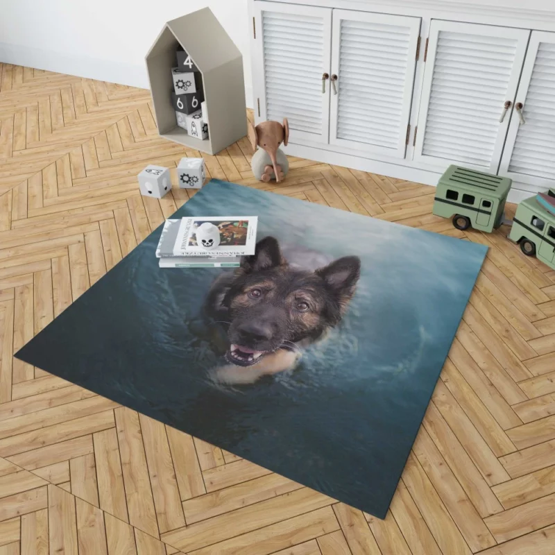 German Shepherd Intense Stare Rug 1