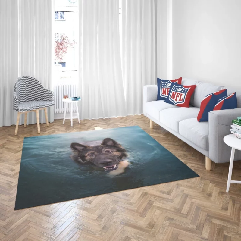 German Shepherd Intense Stare Rug 2