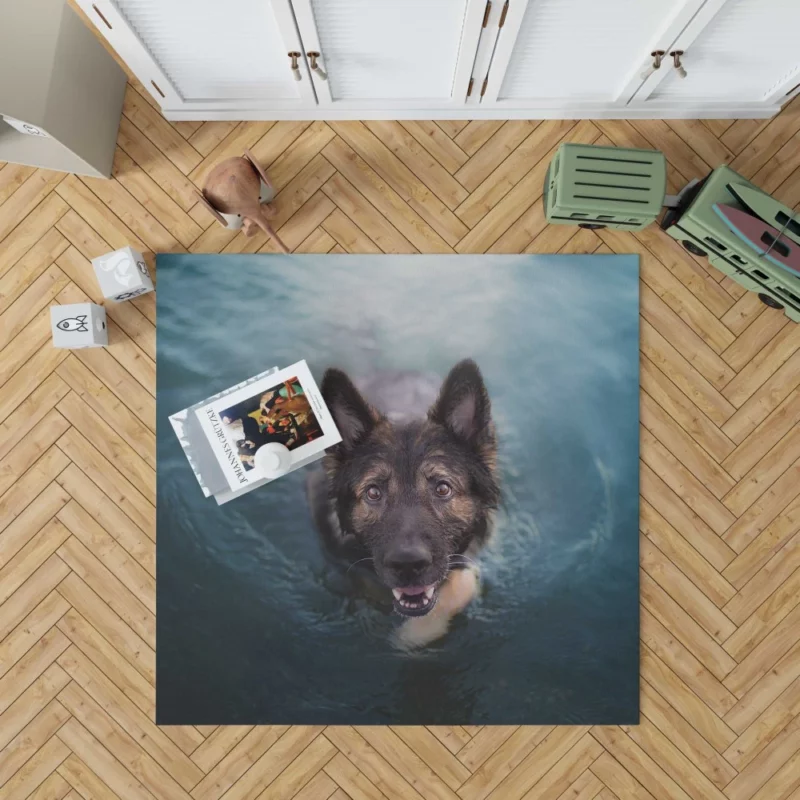 German Shepherd Intense Stare Rug