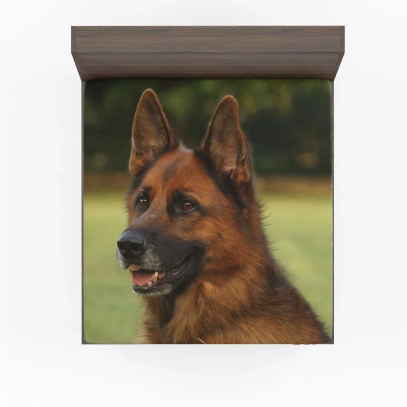 German Shepherd Muzzle in Thought Canine Contemplation Fitted Sheet 1