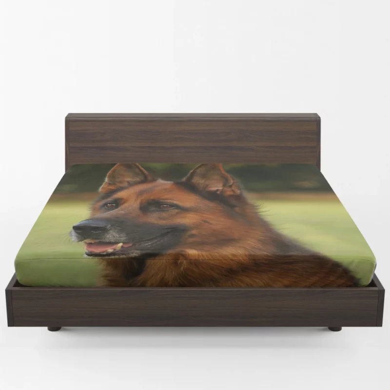 German Shepherd Muzzle in Thought Canine Contemplation Fitted Sheet