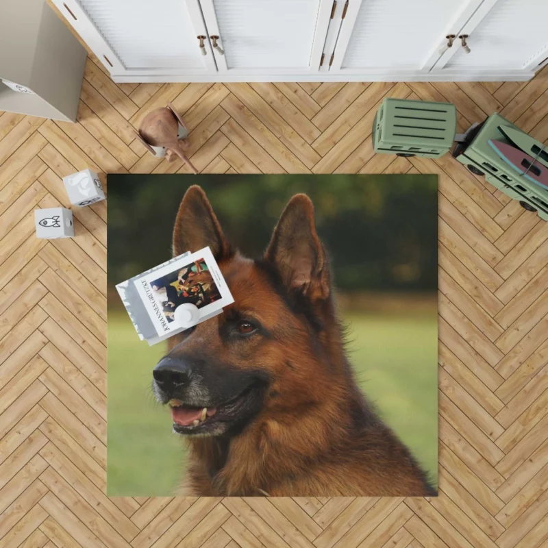 German Shepherd Muzzle in Thought Canine Contemplation Rug