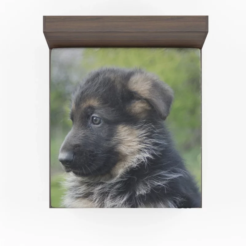 German Shepherd Pup Playful Antics Fitted Sheet 1