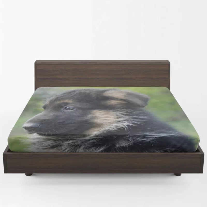 German Shepherd Pup Playful Antics Fitted Sheet