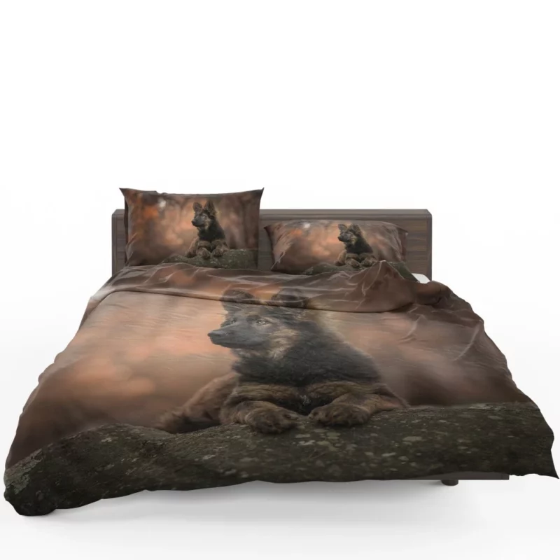 German Shepherd Puppy Captivating Charm Bedding Set