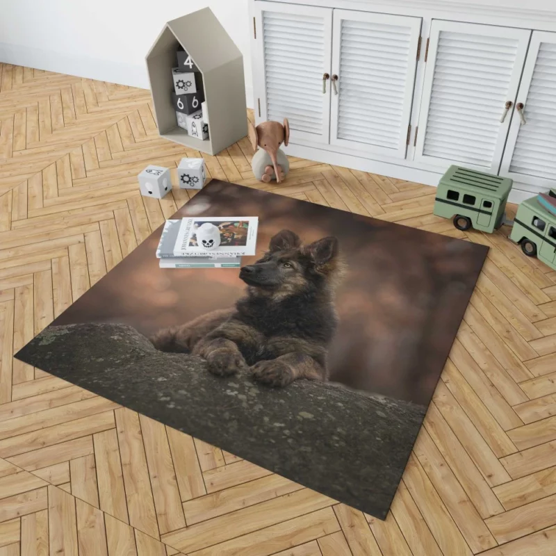 German Shepherd Puppy Captivating Charm Rug 1