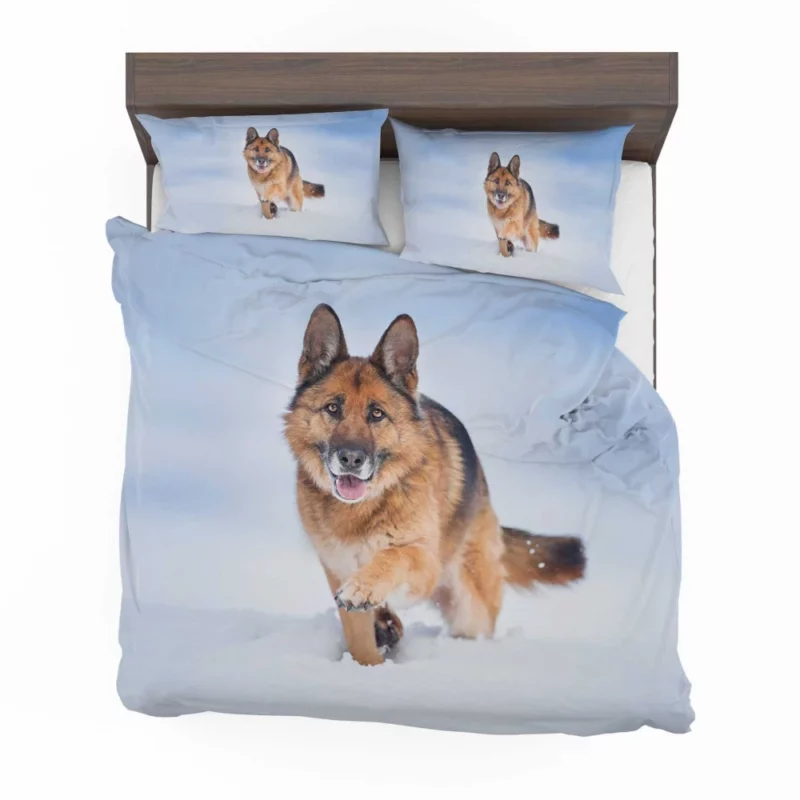 German Shepherd Snowy Stare Bedding Set 1