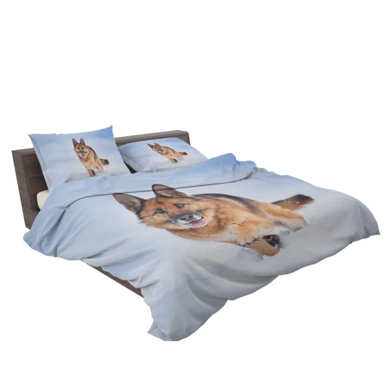 German Shepherd Snowy Stare Bedding Set 2