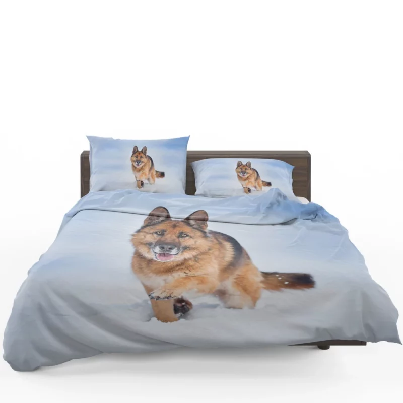 German Shepherd Snowy Stare Bedding Set