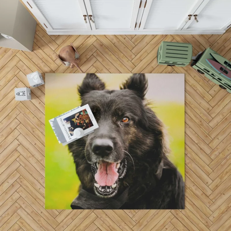 German Shepherd Thoughtful Gaze Canine Contemplation Rug