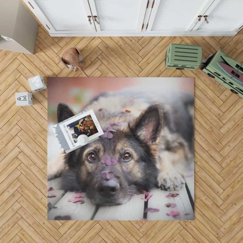 German Shepherd Thoughtful Stare Rug