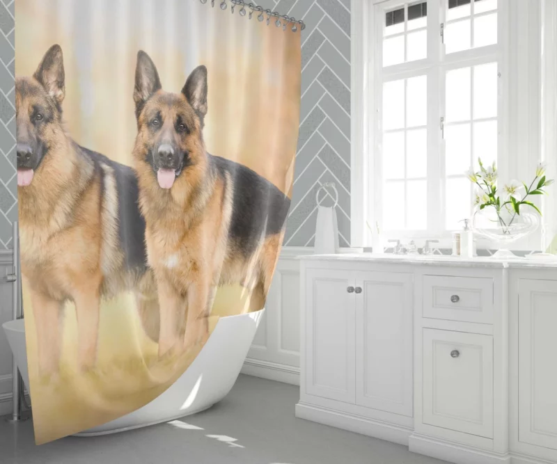 German Shepherd Vigil Shower Curtain 1