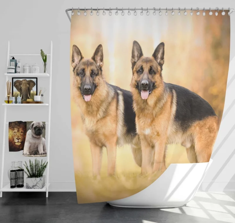 German Shepherd Vigil Shower Curtain