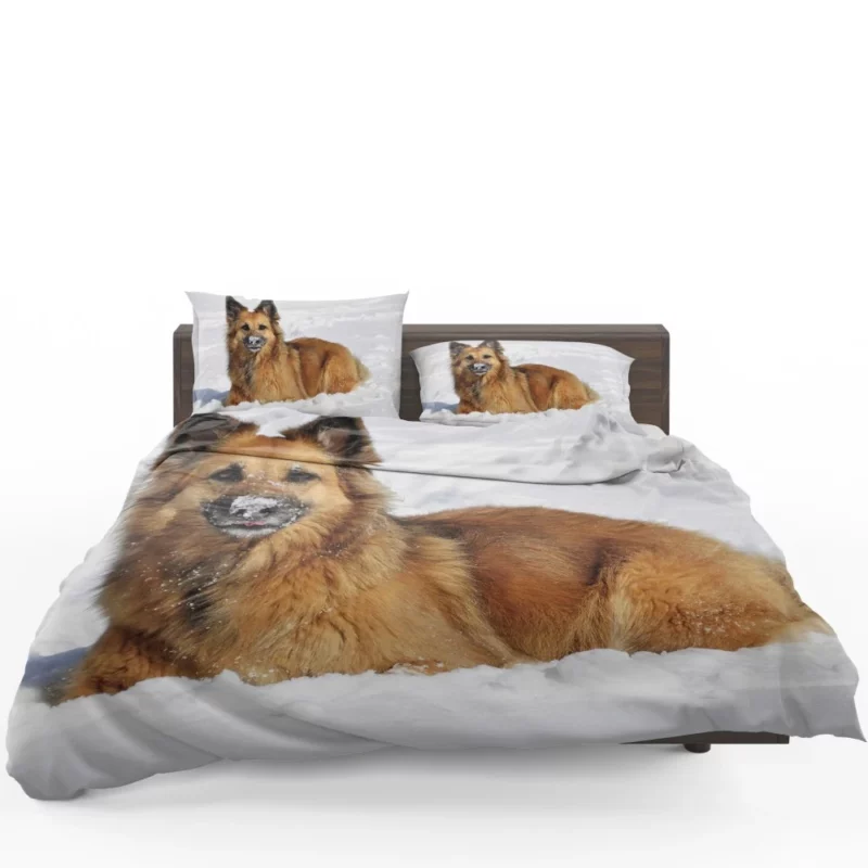 German Shepherd Winter Wonderland Bedding Set