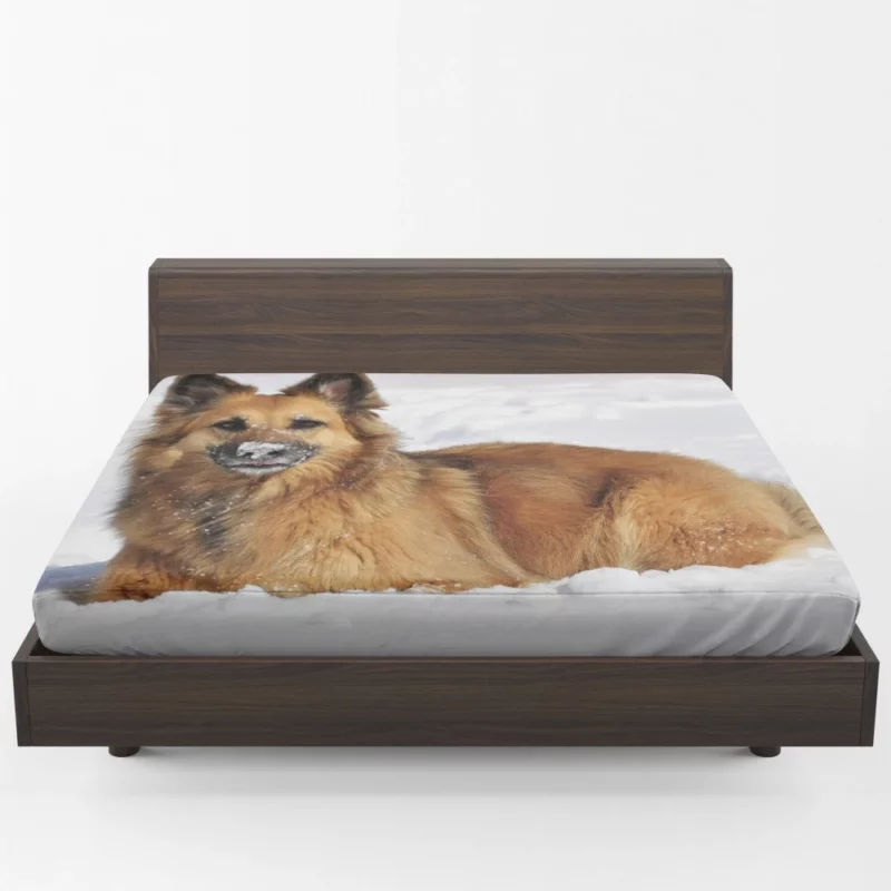 German Shepherd Winter Wonderland Fitted Sheet