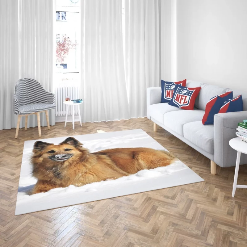 German Shepherd Winter Wonderland Rug 2