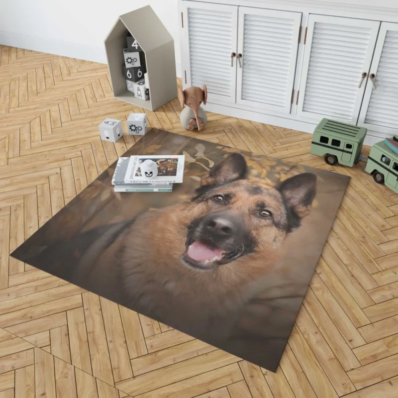 German Shepherd Woodsy Adventure Rug 1