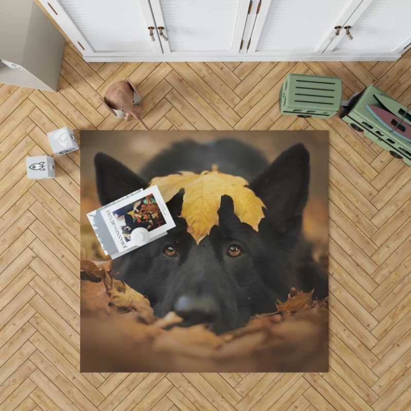 German Shepherd in Autumn Glow Rug