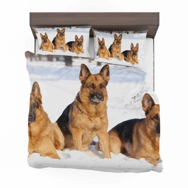 German Shepherd in Snow Winter Beauty Bedding Set 1