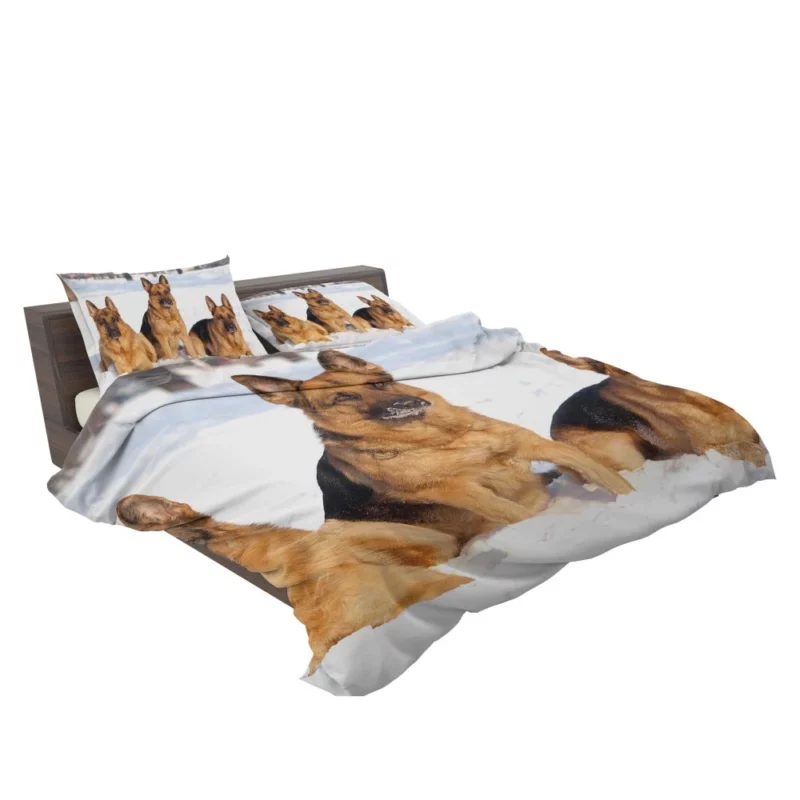 German Shepherd in Snow Winter Beauty Bedding Set 2