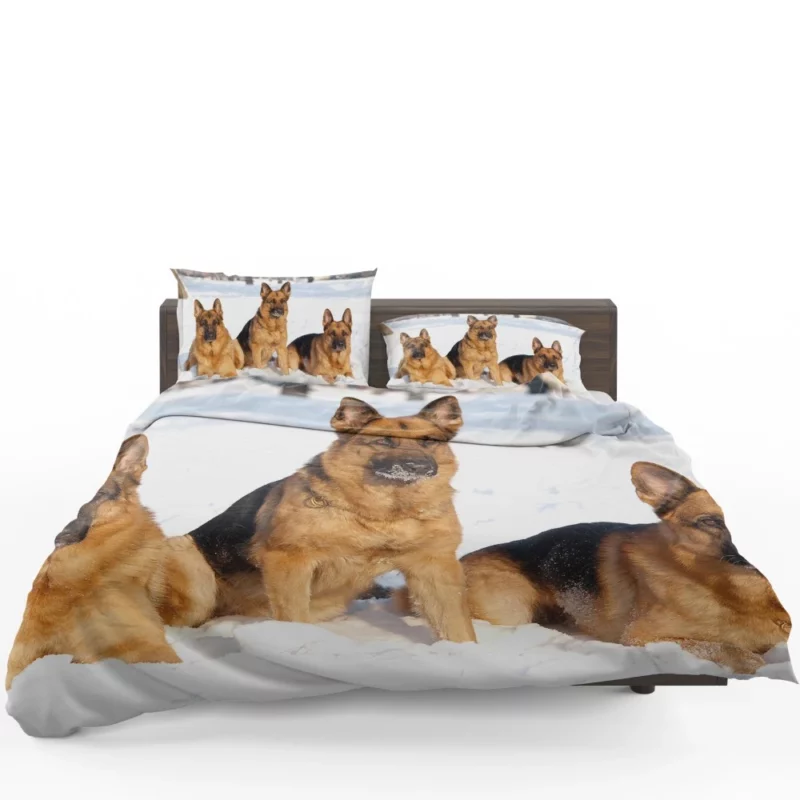 German Shepherd in Snow Winter Beauty Bedding Set