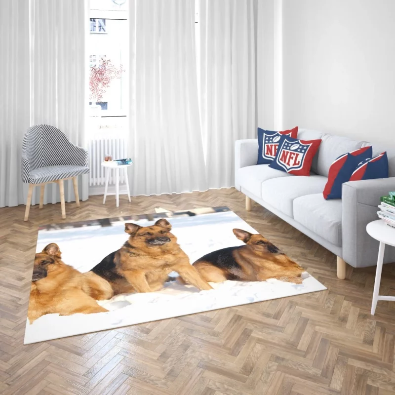 German Shepherd in Snow Winter Beauty Rug 2