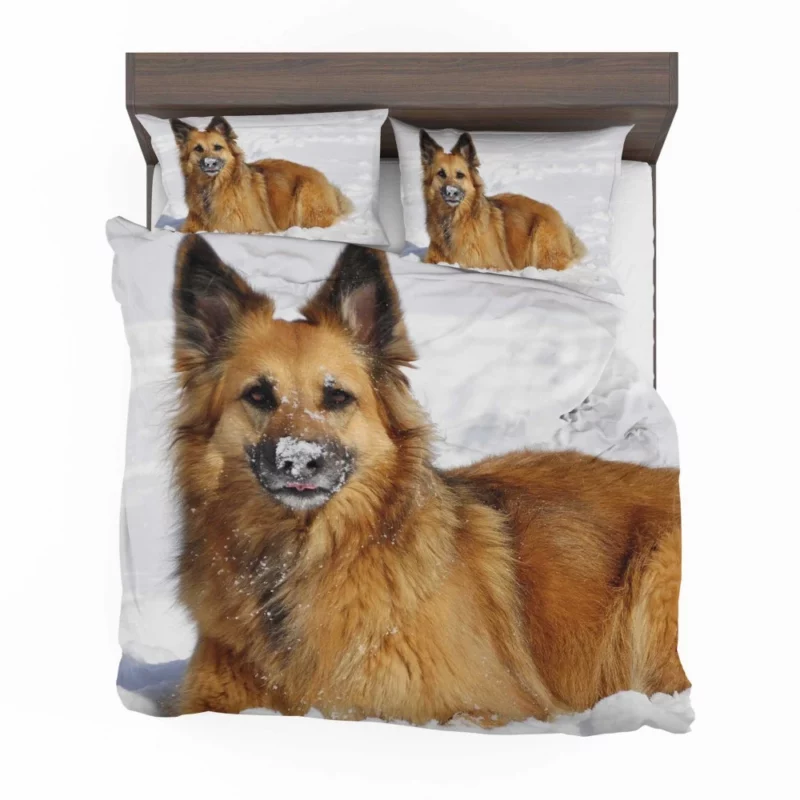 German Shepherd in Snow Winter Play Bedding Set 1