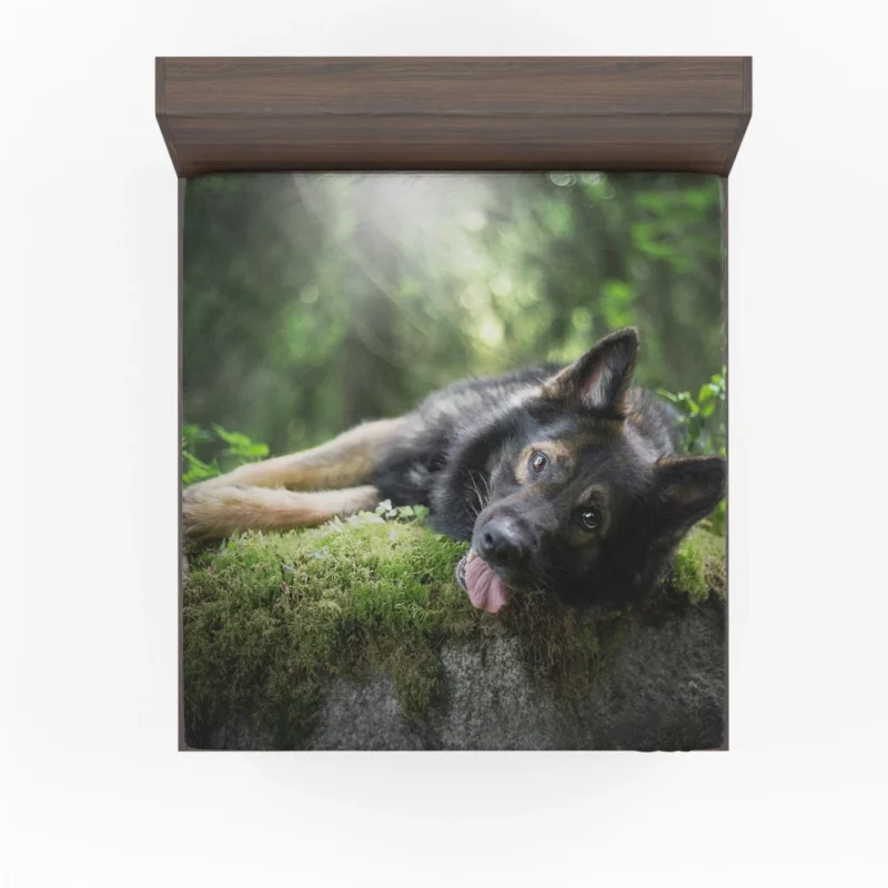 German Shepherd in Sunny Serenity Fitted Sheet 1