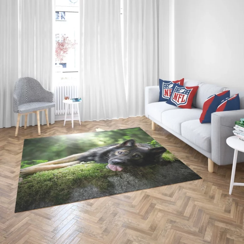 German Shepherd in Sunny Serenity Rug 2