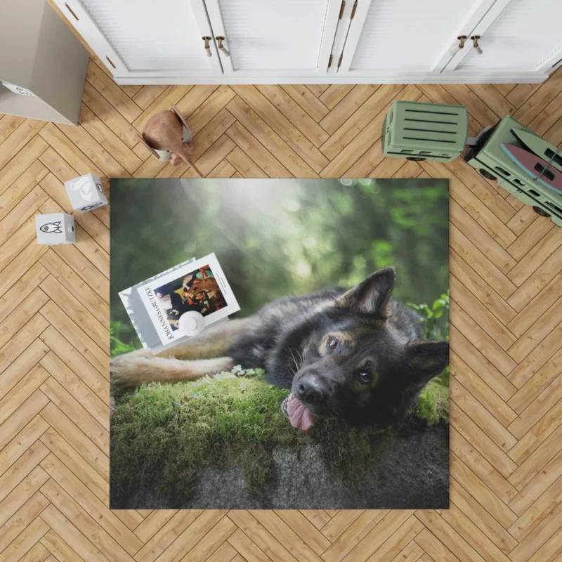 German Shepherd in Sunny Serenity Rug