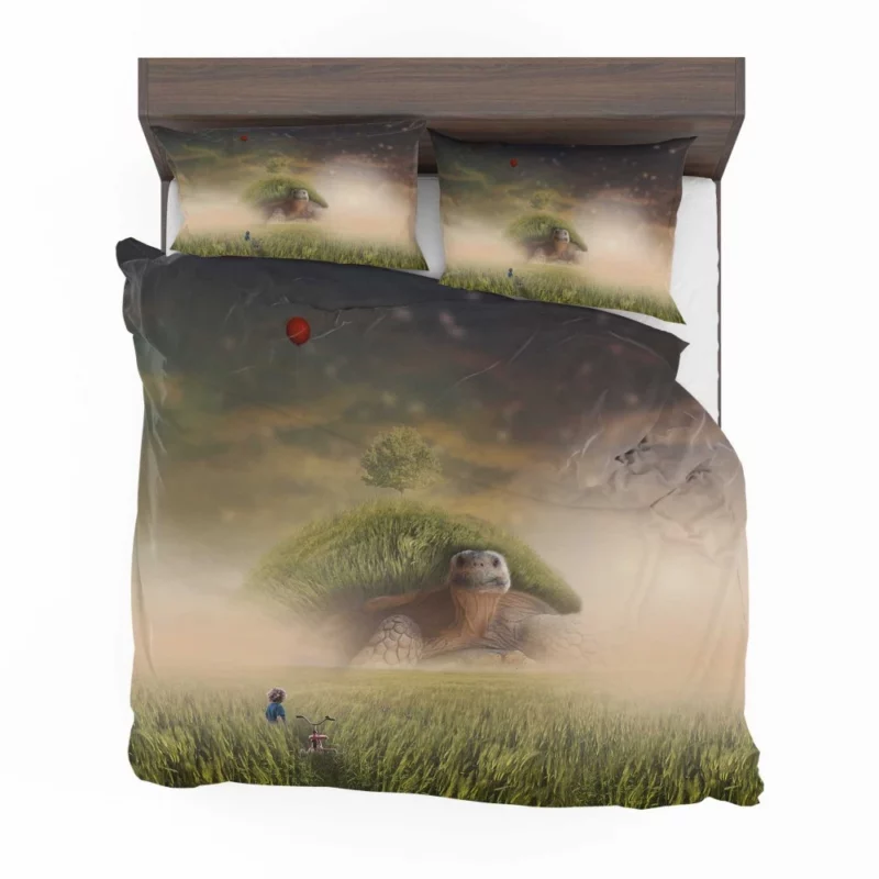 Giant Turtle in Fantasy Landscape Bedding Set 1