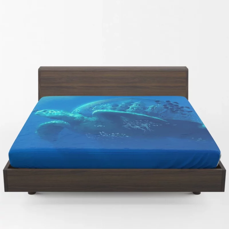 Giant Turtle in Fantasy World Fitted Sheet