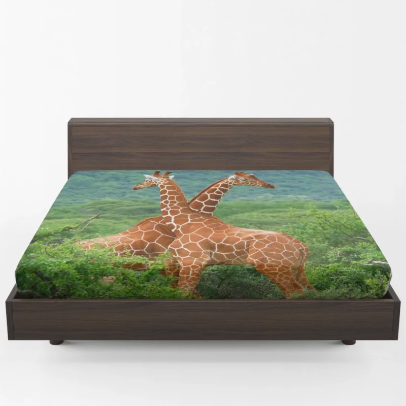 Giraffe Elegance Towering Beauty Fitted Sheet