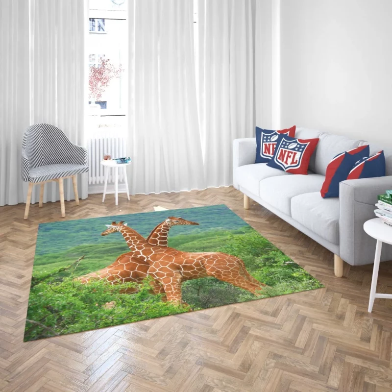 Giraffe Elegance Towering Beauty Rug 2