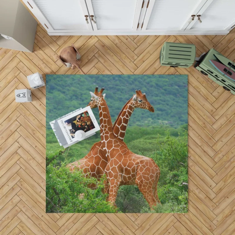 Giraffe Elegance Towering Beauty Rug