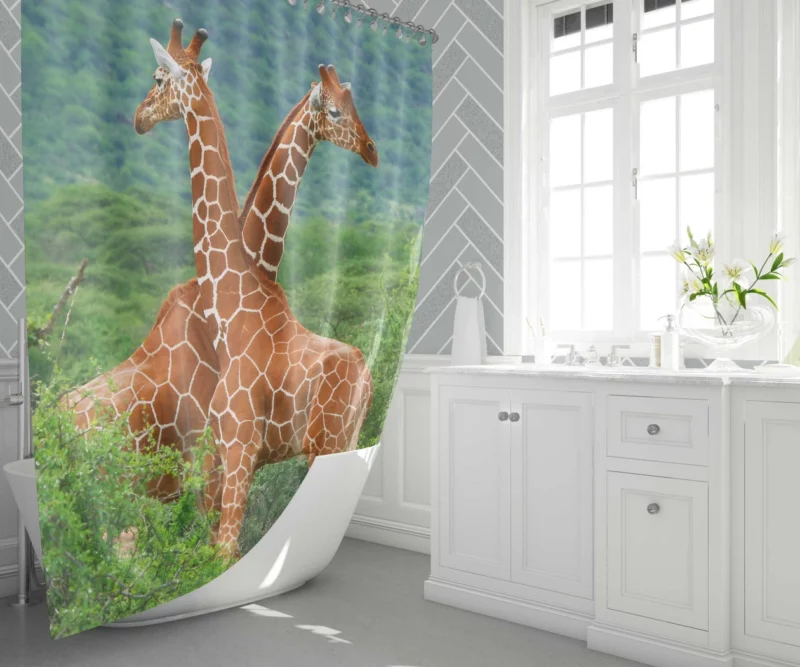 Giraffe Elegance Towering Beauty Shower Curtain 1