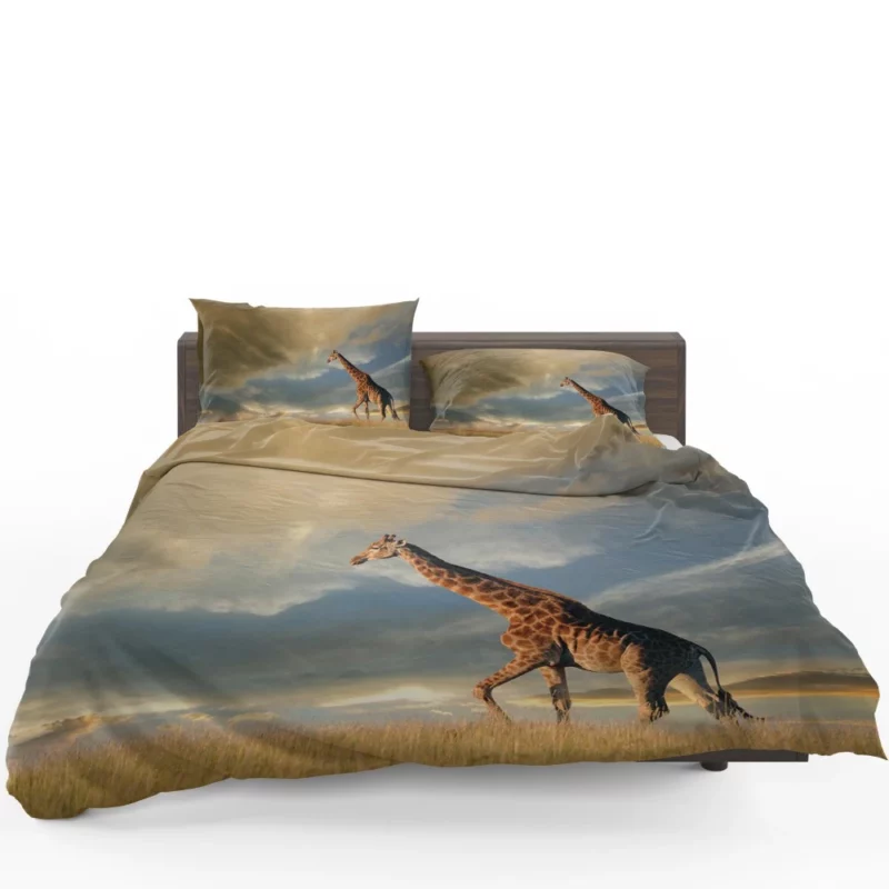 Giraffe in Clouds Towering Beauty Bedding Set