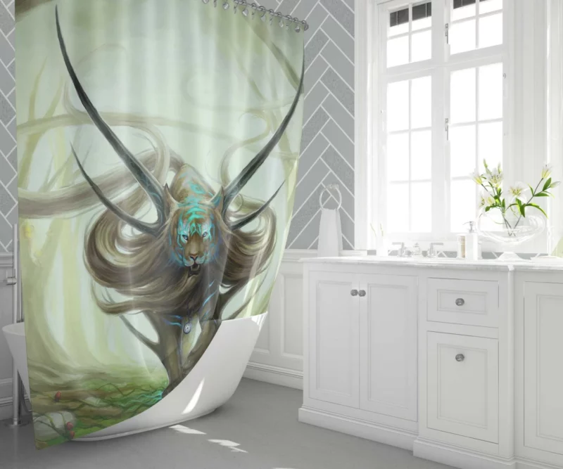 God of Evanescence Tiger Sovereignty Shower Curtain 1