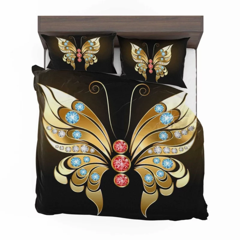 Golden Butterfly Jewel Radiance Artistic Elegance Bedding Set 1