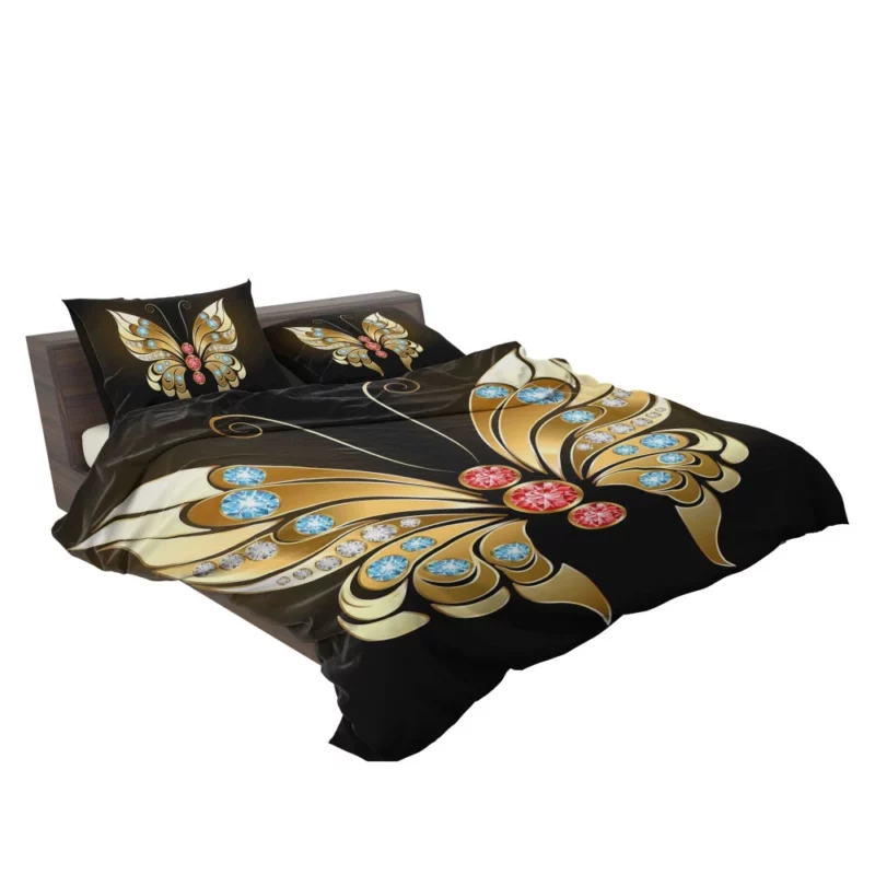 Golden Butterfly Jewel Radiance Artistic Elegance Bedding Set 2