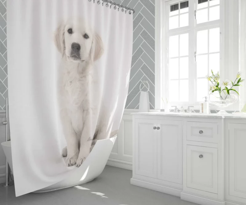 Golden Retriever Baby Innocence Shower Curtain 1