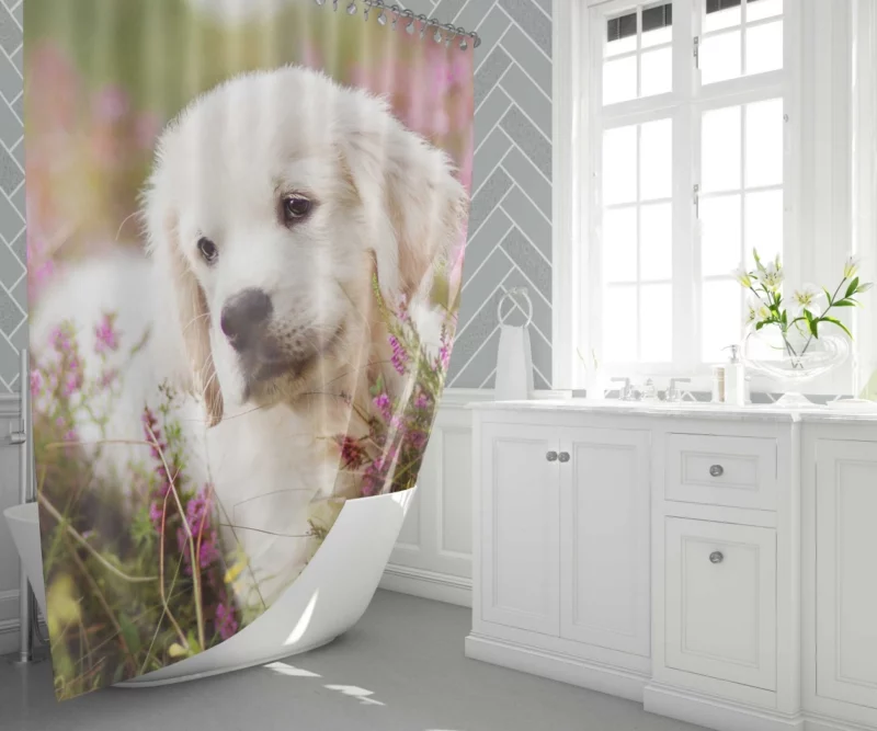 Golden Retriever Baby-Soft Wonder Shower Curtain 1