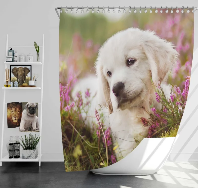 Golden Retriever Baby-Soft Wonder Shower Curtain