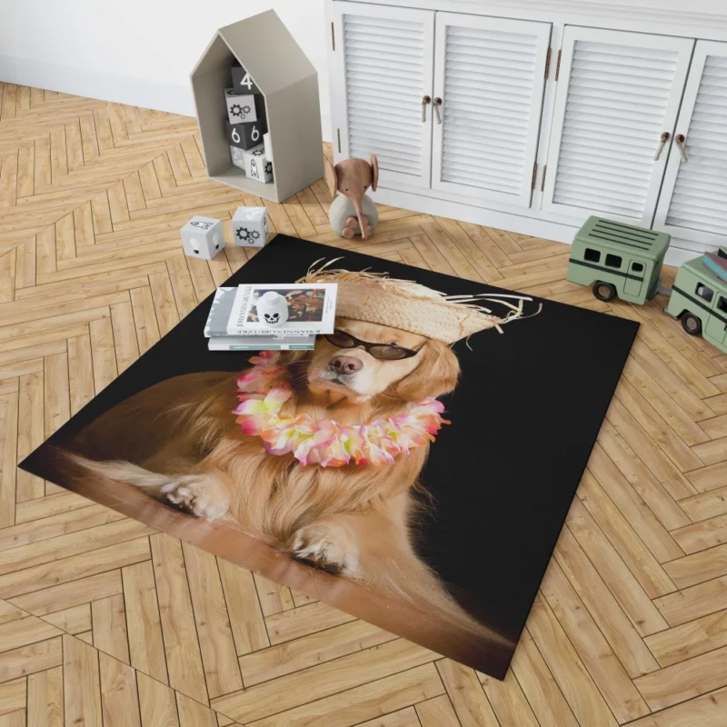 Golden Retriever Fun-Filled Day Sunny Moments Rug 1